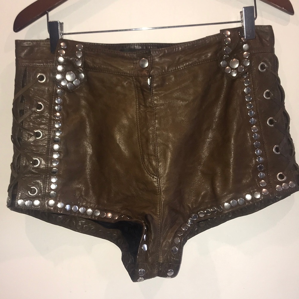 H&M Fall 2013/14 collection leather shorts